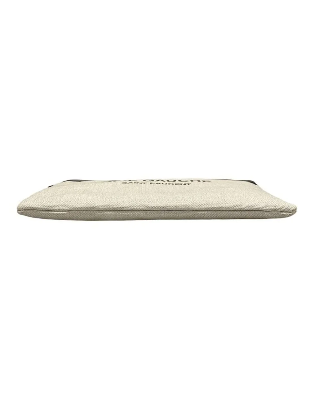 ★SOLD★ Saint Laurent Paris Clutch Pouch Rive Gauche White Black Leather - Picture 5 of 11